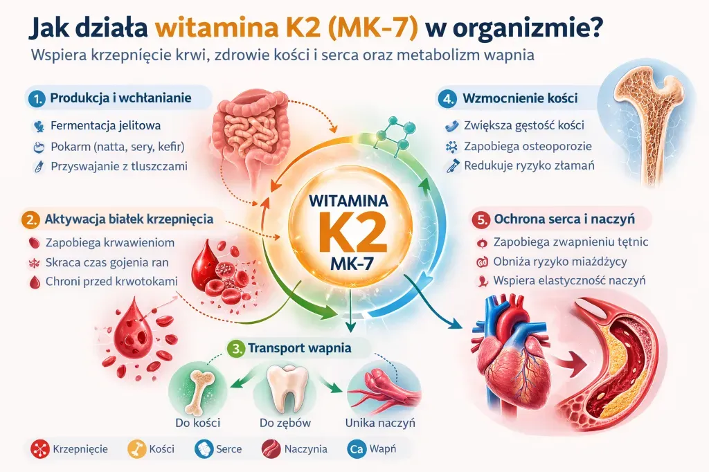 schemat działania witaminy K2