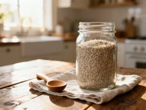 Nowoczesne wnętrze sklepu Nutridome z estetycznie wyeksponowanymi kosmetykami pielęgnacyjnymi na drewnianej półce.